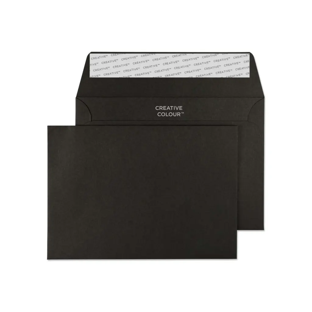 Blake Colour C6 Jet Black Wallet Peel and Seal 120gsm 114x162mm BOX 500 PACK 25