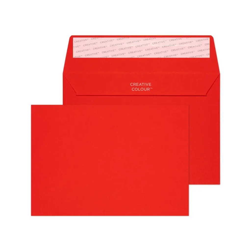 Blake Colour C6 Pillar Box Red Wallet Peel and Seal 120gsm 114x162mm BOX 500