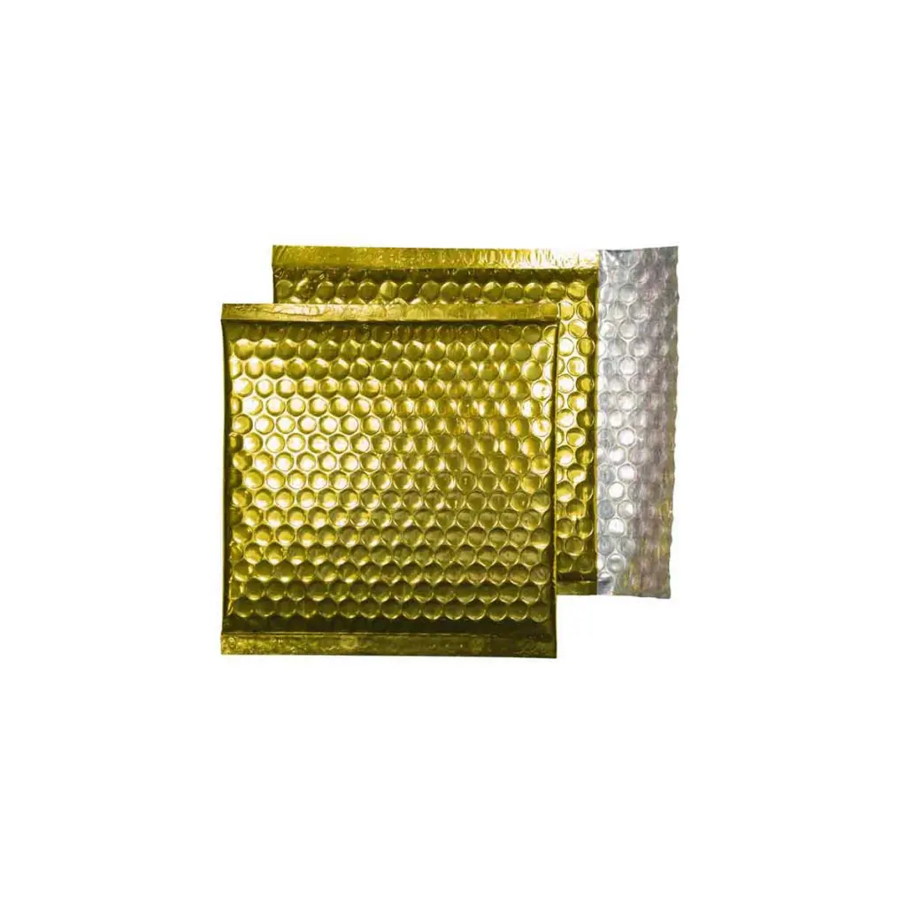 Blake Colour CD Glamour Gold Metallic Bubble Peel and Seal 70Mu 165x165mm BOX 100