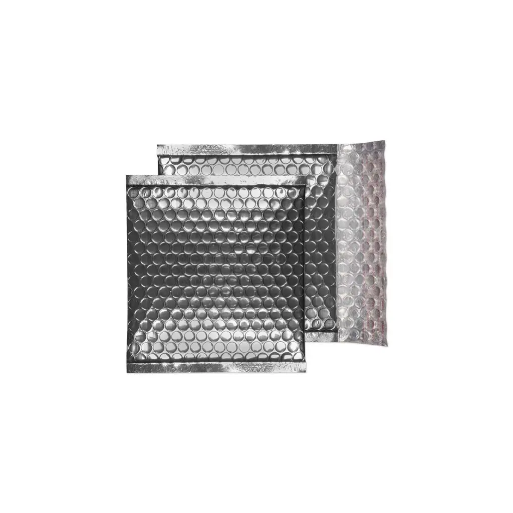 Blake Colour CD Sterling Silver Metallic Gloss Bubble Mailer Peel and Seal 70Mu 165x165mm BOX 100