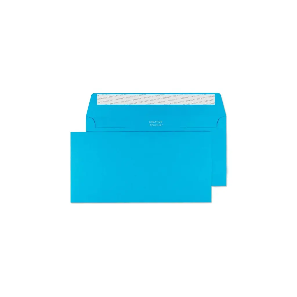 Blake Colour DL+ Caribbean Blue Wallet Peel and Seal 120gsm 114x229mm BOX 500