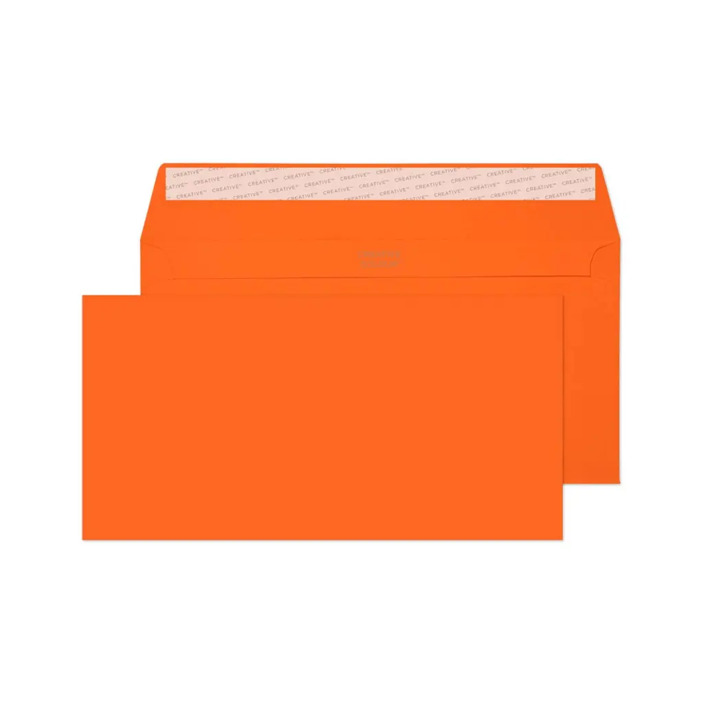 Blake Colour DL+ Pumpkin Orange Wallet Peel and Seal 120gsm 114x229mm BOX 500 PACK 25