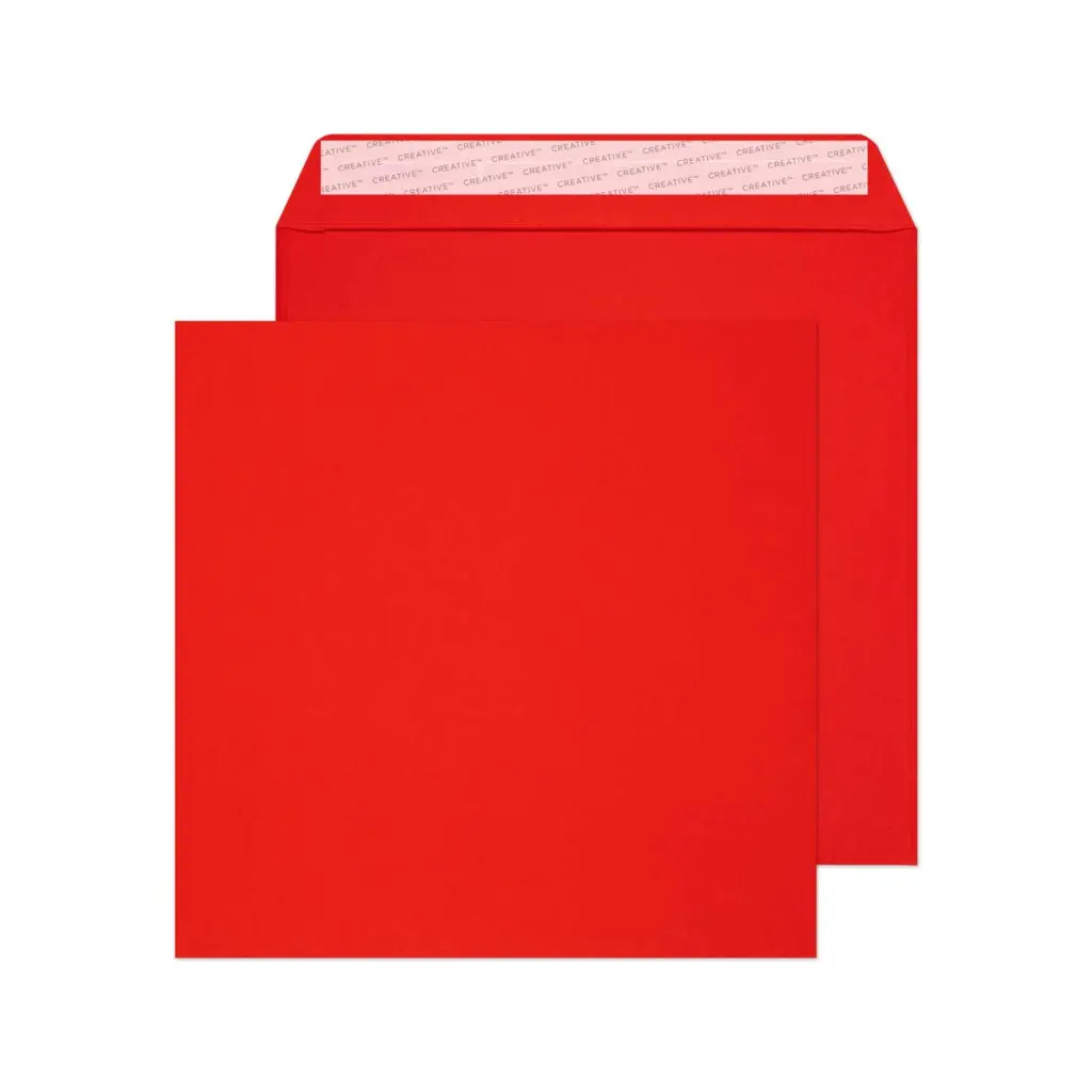 Blake Colour Pillar Box Red Square Peel and Seal 120gsm 220x220mm BOX 250