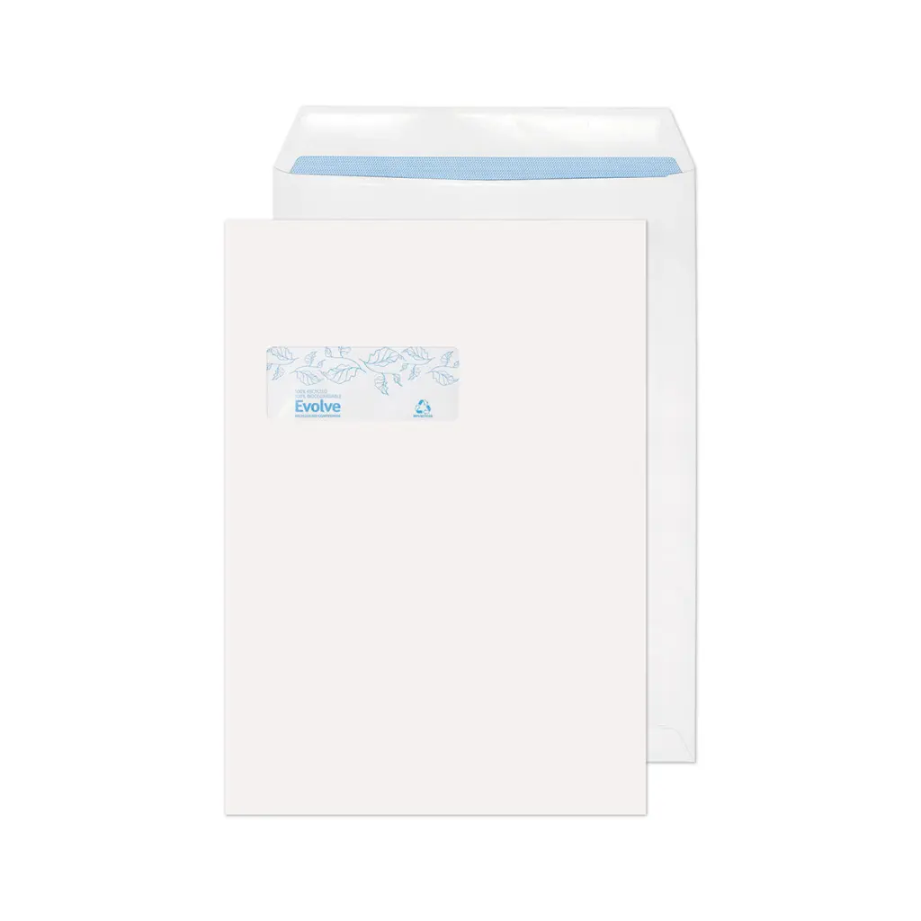 Blake Environmental Evolve Recycled C4 White Pocket Window Self Seal 100gsm 324x229mm BOX 250