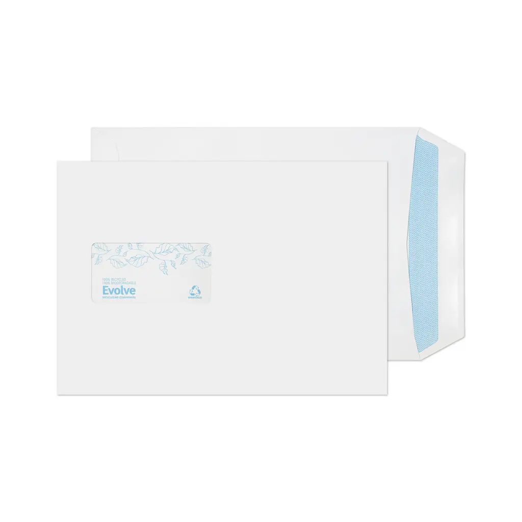 Blake Environmental Evolve Recycled C5 White Pocket Window Self Seal 100gsm 229x162mm BOX 500