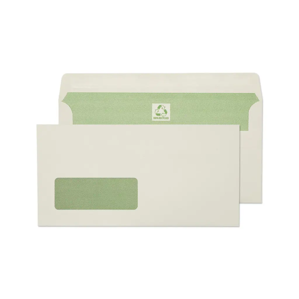 Blake Environmental Flora Recycled DL Natural White Wallet Window Self Seal 110x220mm BOX 500