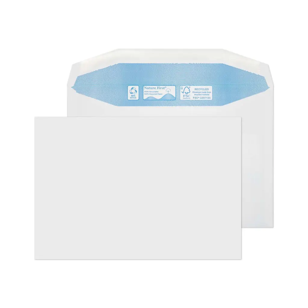 Blake Environmental Nature First Recycled C5 White Mailing Wallet Gummed 90gsm 162x229mm BOX 500