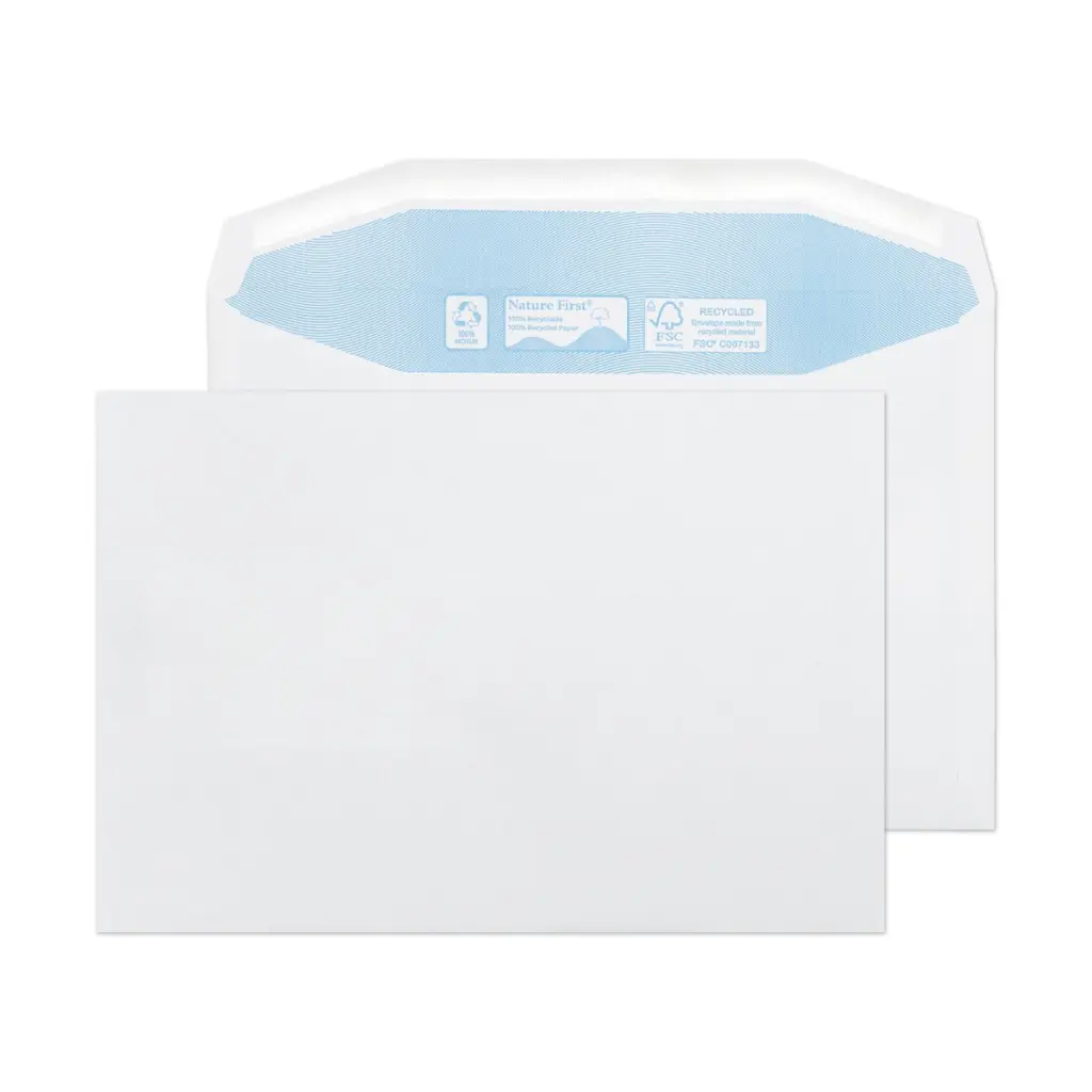 Blake Environmental Nature First Recycled C5+ White Mailing Wallet Gummed 90gsm 162x238mm BOX 500