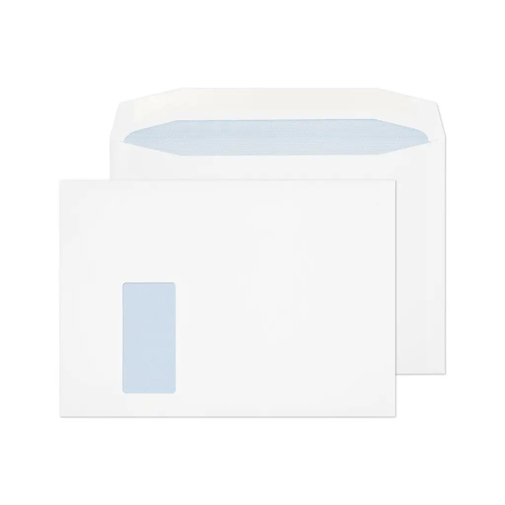 Blake Everyday C4 White Mailing Wallet CBC Window Gummed 100gsm 229x324mm BOX 250