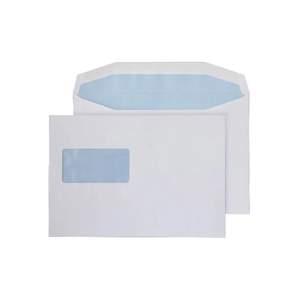Blake Everyday C5+ White Mailing Wallet High Window Gummed 90gsm 162x235mm BOX 500