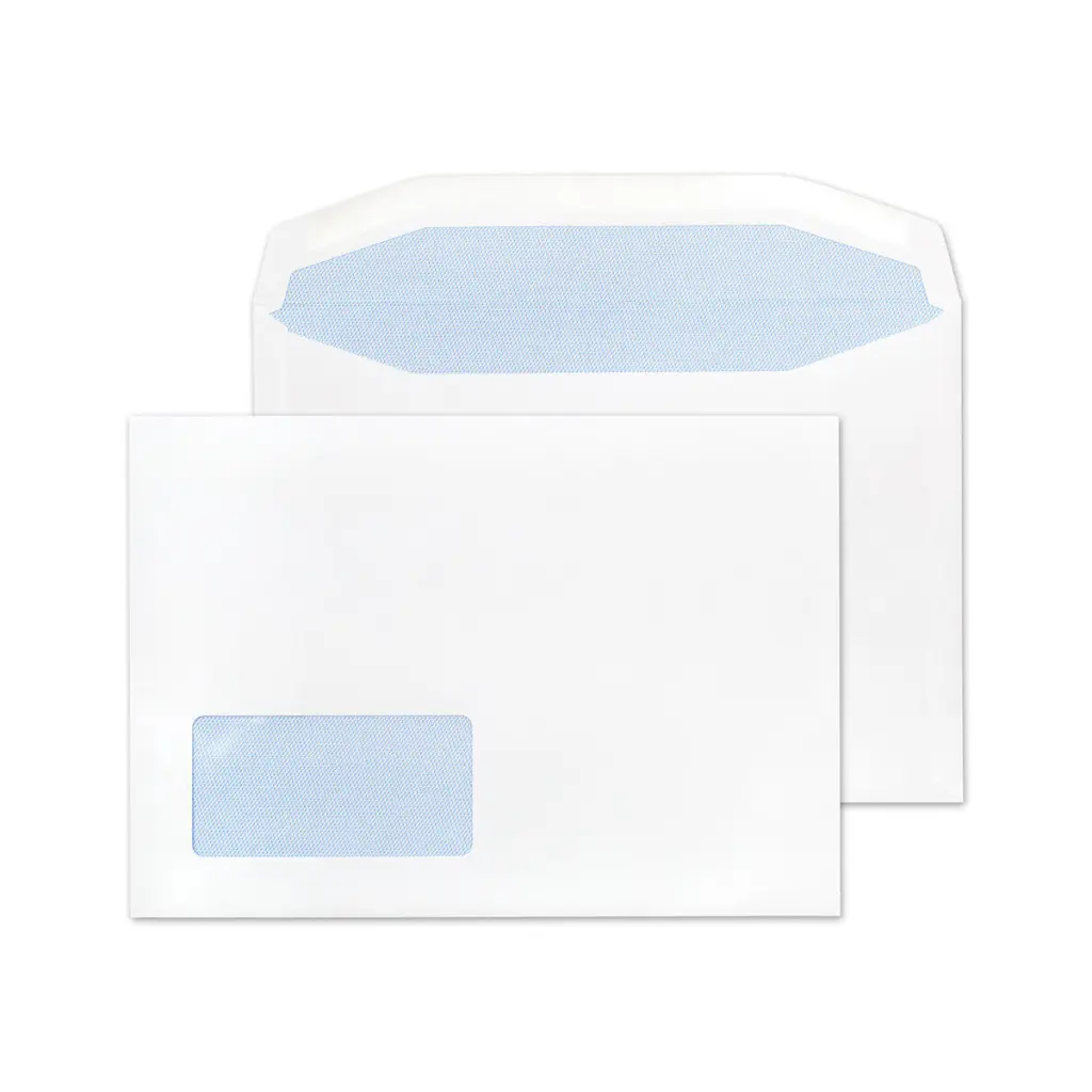 Blake Everyday C5 White Mailing Wallet Low Window Gummed 90gsm 162x235mm BOX 500