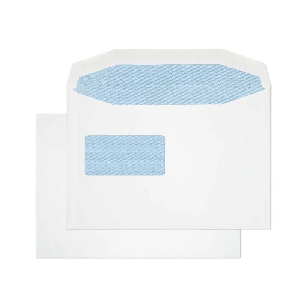 Blake Everyday C5 White Mailing Wallet Reverse Window Gummed 100gsm 162x229mm BOX 500