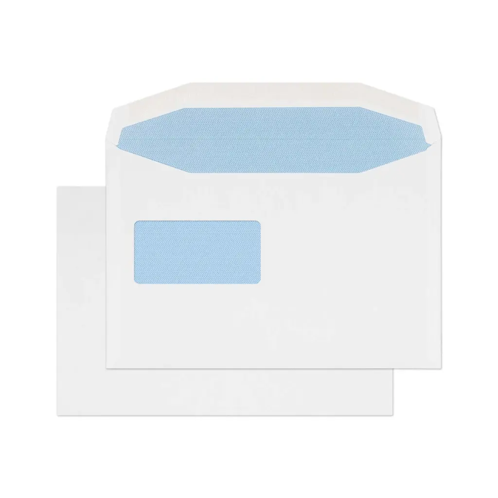 Blake Everyday C5+ White Mailing Wallet Reverse Window Gummed 100gsm 162x238mm BOX 500