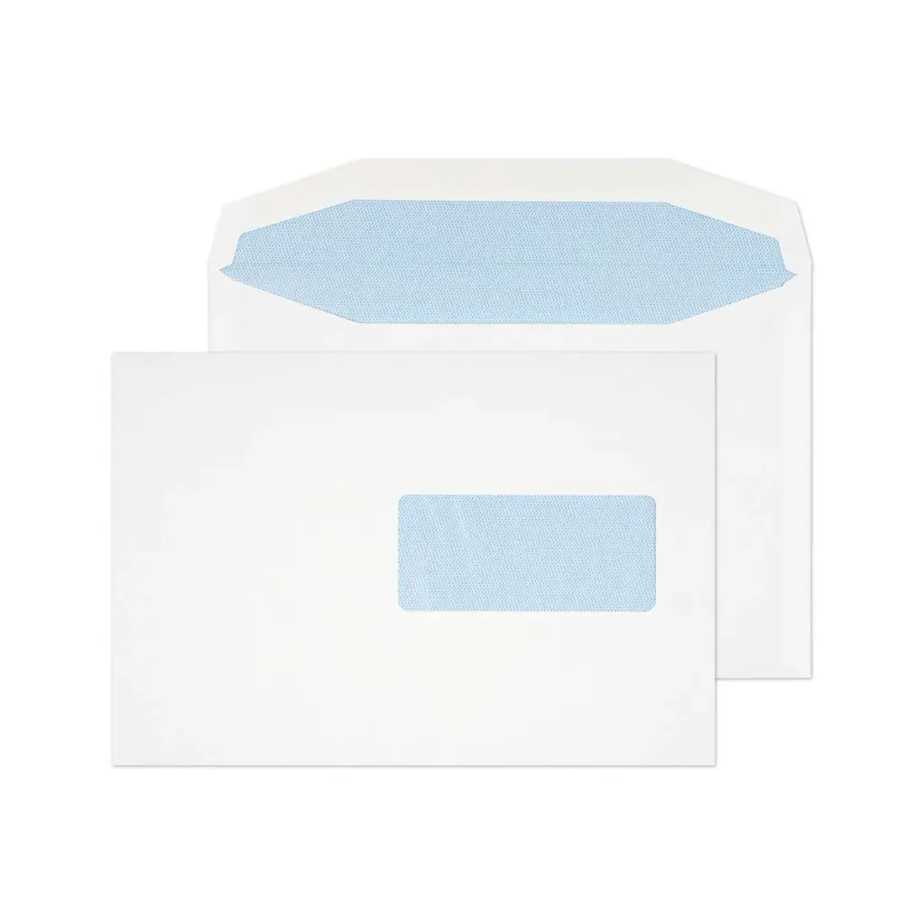Blake Everyday C5+ White Mailing Wallet Right-Hand Window Gummed 90gsm 162x235mm BOX 500