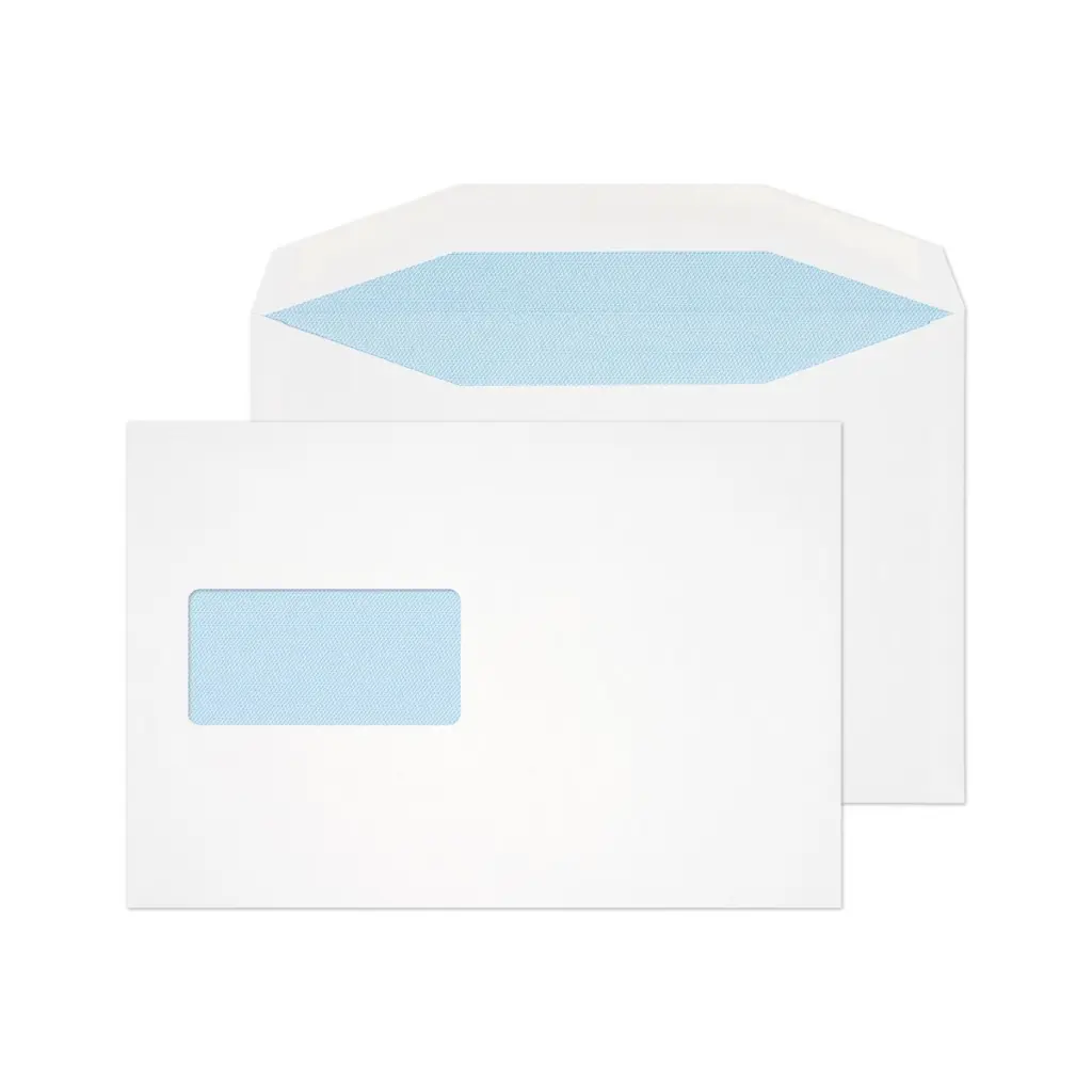 Blake Everyday C5++ White Mailing Wallet Window Gummed 100gsm 162x235mm BOX 500
