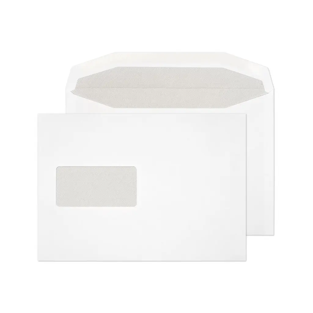 Blake Everyday C5+ White Mailing Wallet Window Gummed 90gsm 162x235mm BOX 500