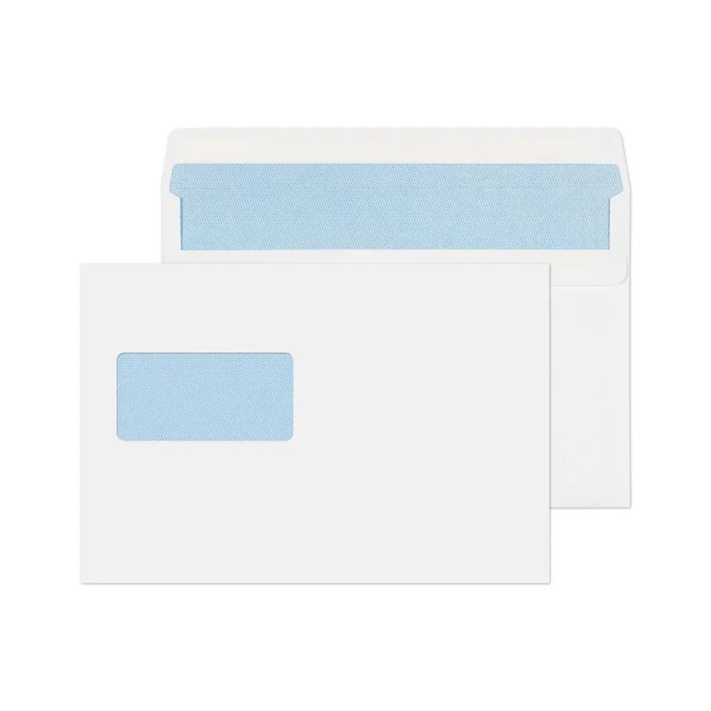 Blake Everyday C5+ White Wallet High Window Self Seal 90gsm 162x238mm BOX 500