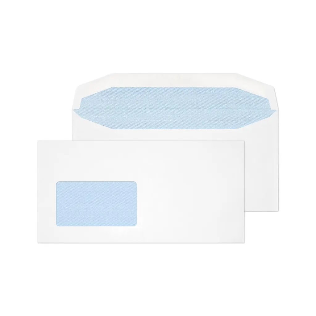 Blake Everyday DL+ White Mailing Wallet CBC Window Gummed 90gsm 114x229mm BOX 1000