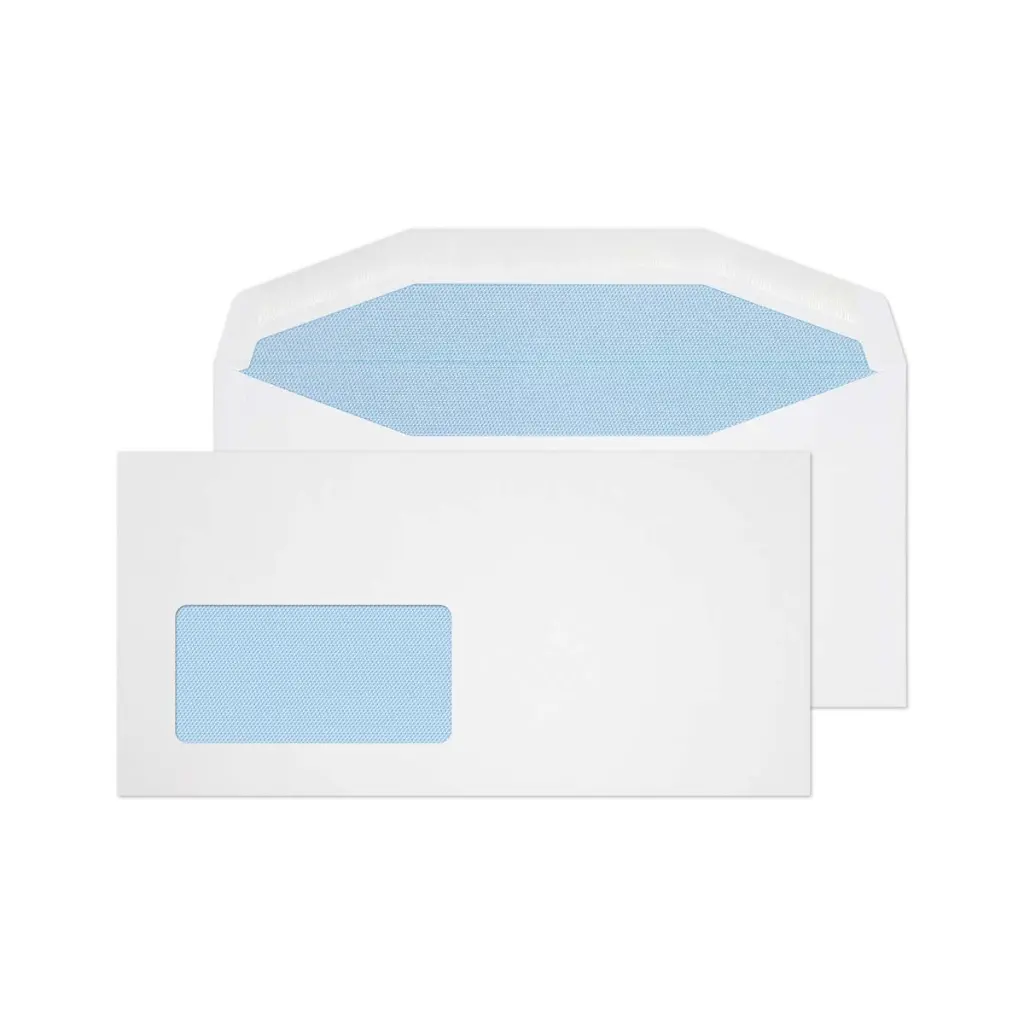 Blake Everyday DL+ White Mailing Wallet Low Window Gummed 110gsm 114x229mm BOX 1000