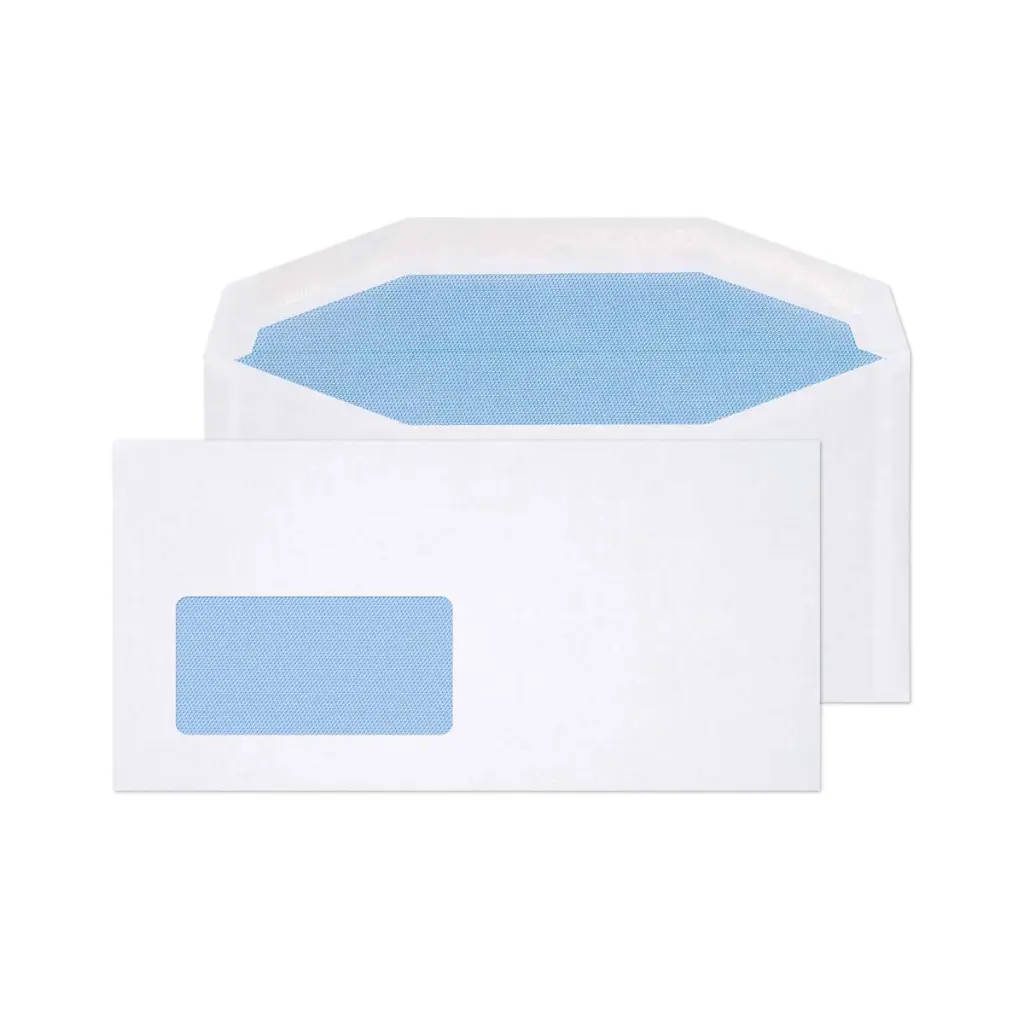 Blake Everyday DL+ White Mailing Wallet Low Window Gummed 80gsm 114x229mm BOX 1000