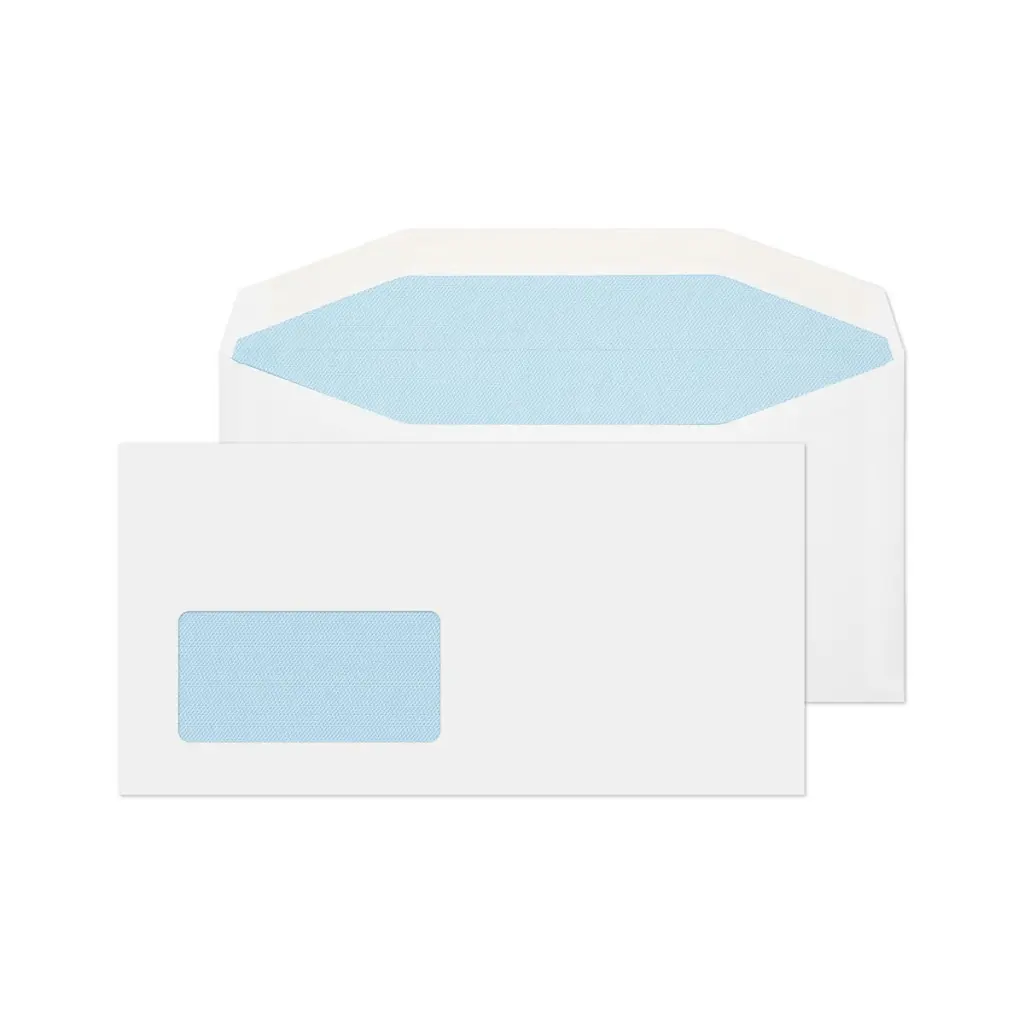 Blake Everyday DL++ White Mailing Wallet Low Window Gummed 90gsm 121x235mm BOX 1000