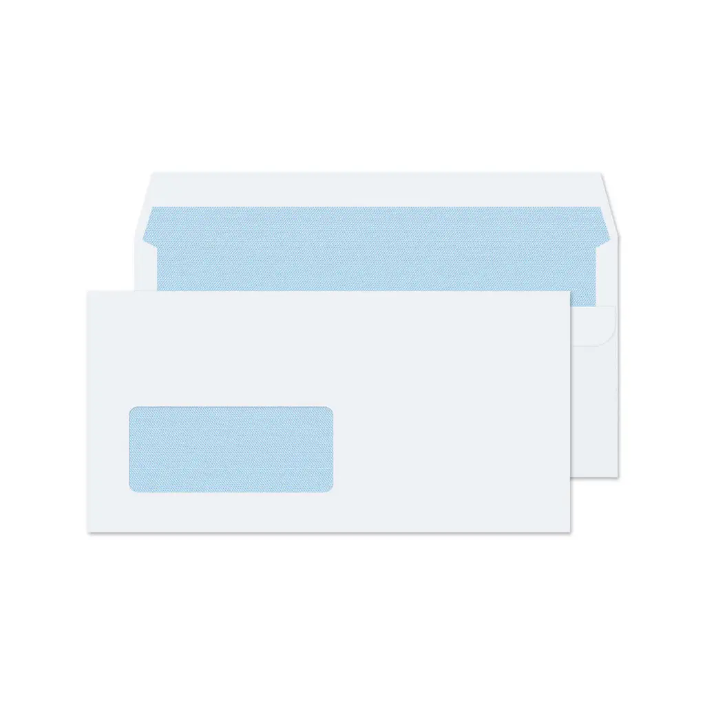 Blake Everyday DL White Wallet Low Window Self Seal 100gsm 110x220mm BOX 500