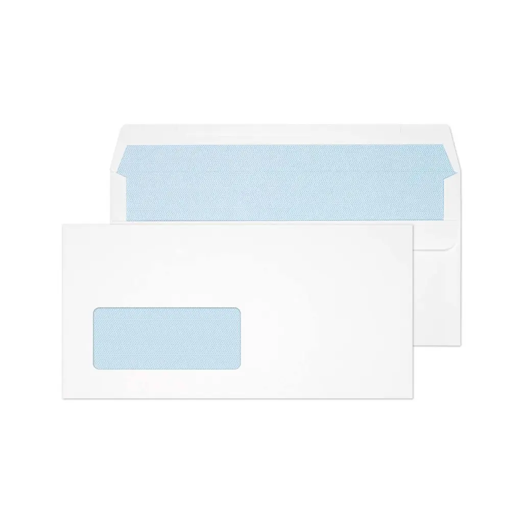 Blake Everyday DL White Wallet Low Window Self Seal 110gsm 110x220mm BOX 500
