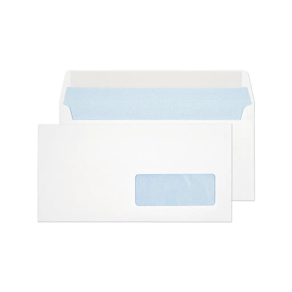 Blake Everyday DL White Wallet Right-Hand Window Peel and Seal 100gsm 110x220mm BOX 500
