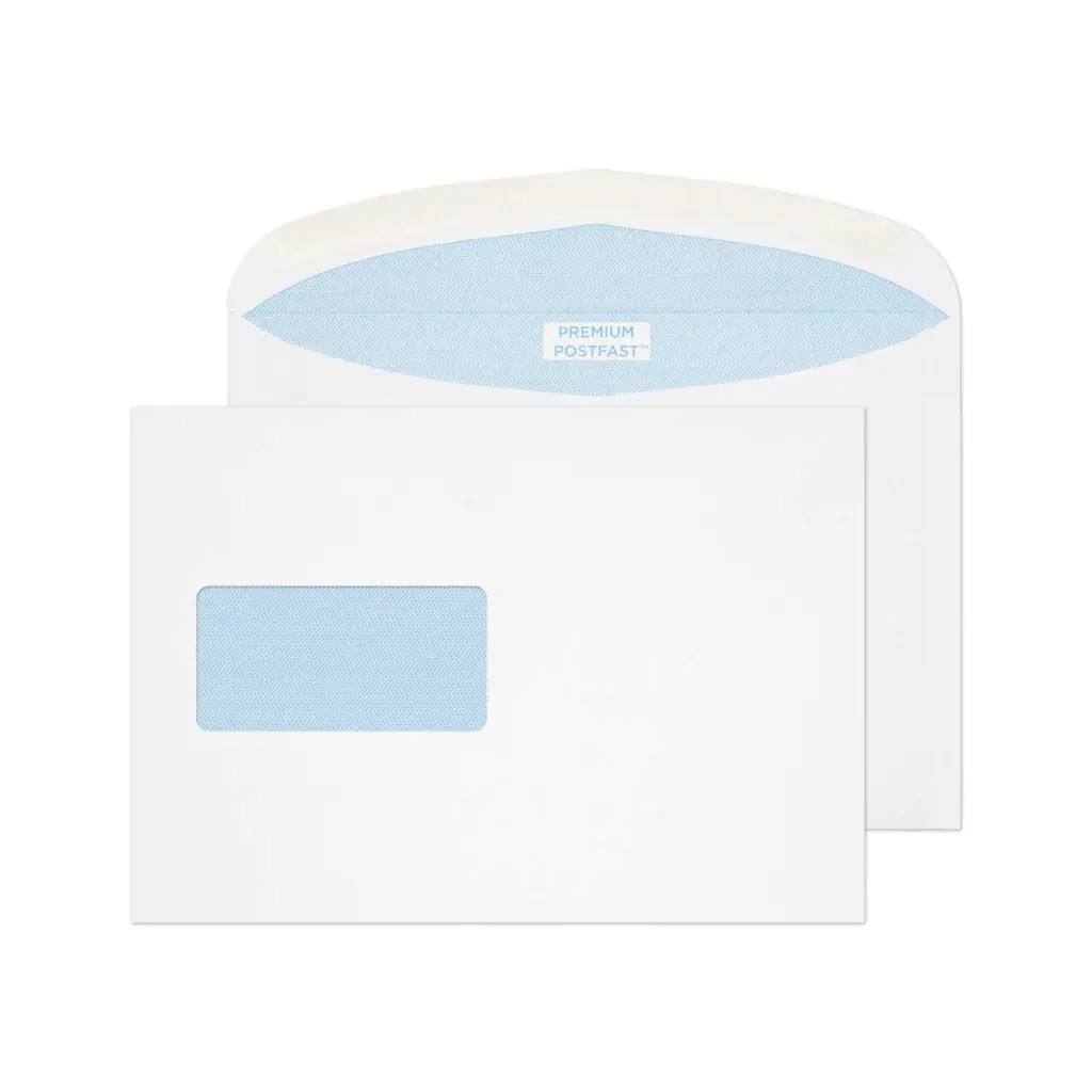 Blake Postfast C5 White Mailing Wallet Window Gummed 90gsm 162x229mm BOX 500