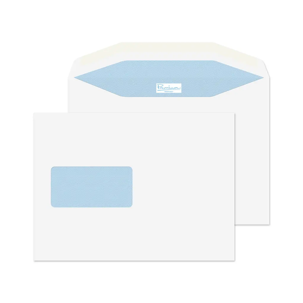 Blake Postfast C5 White Mailing Wallet Window Gummed 90gsm 162x229mm PACK 50