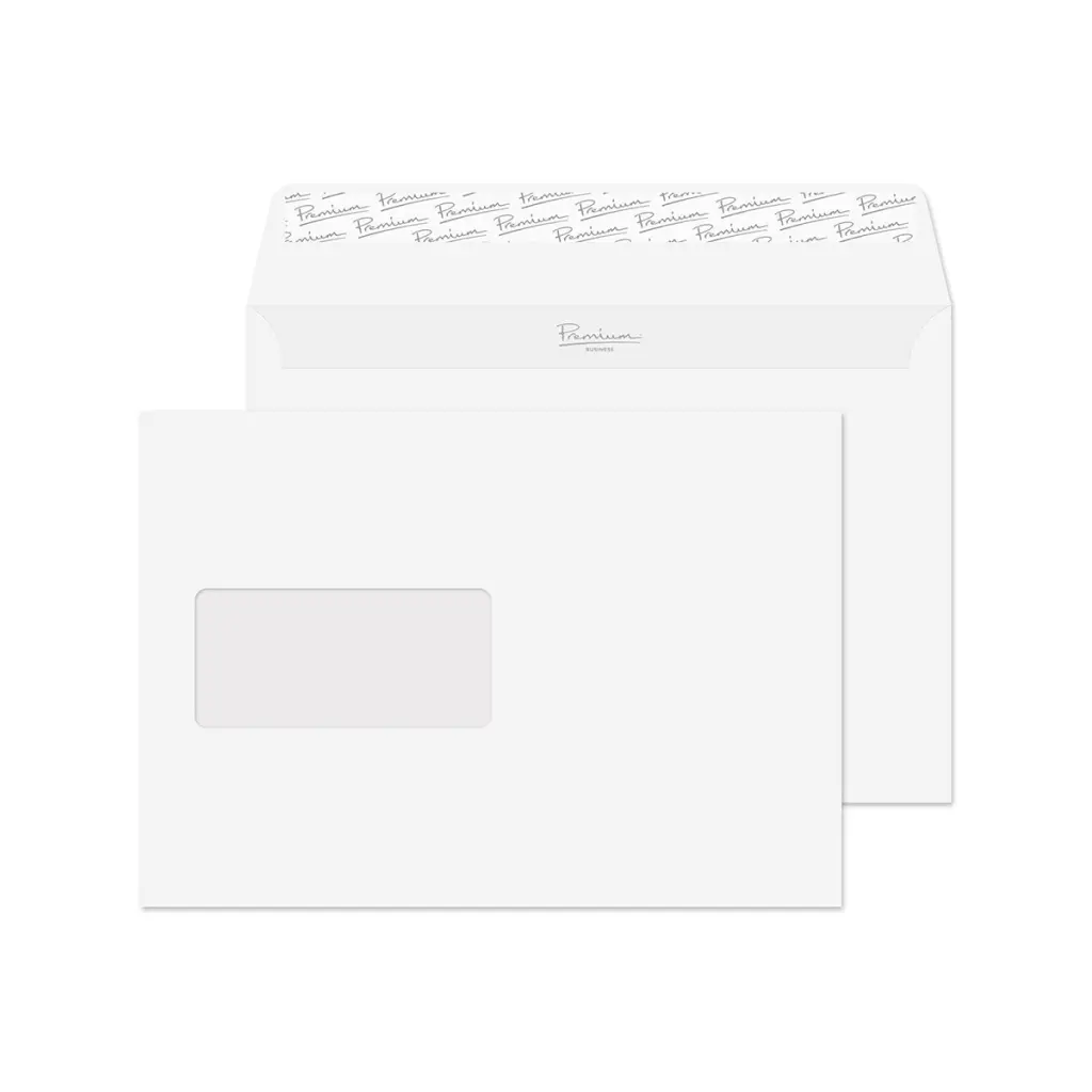 Blake Premium Business C5 Brilliant White Wove Wallet Window Peel and Seal 162x229mm BOX 500