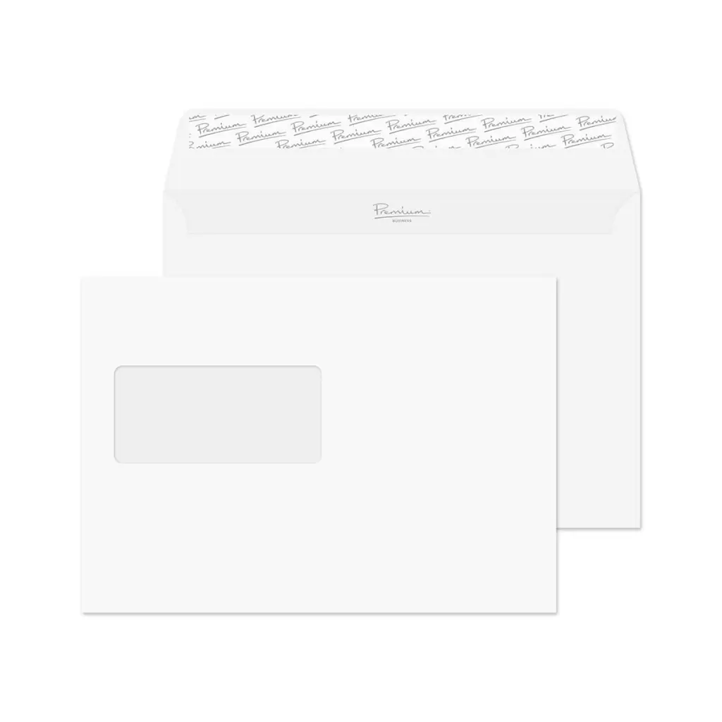 Blake Premium Business C5 Ice White Wove Wallet Window Peel and Seal 120gsm 162x229mm BOX 500