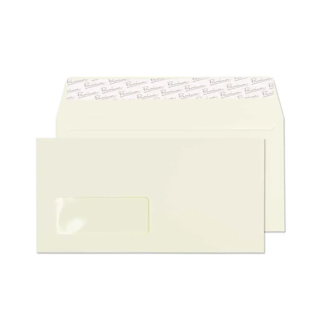 Blake Premium Business DL Oyster Wove Wallet Window Peel and Seal 120gsm 110x220mm BOX 500 PACK 50