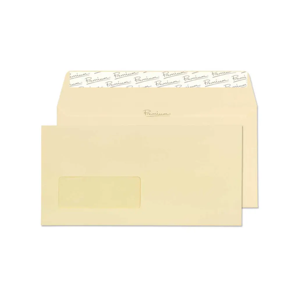 Blake Premium Business DL Vellum Wove Wallet Window Peel and Seal 120gsm 110x220mm BOX 500 PACK 25