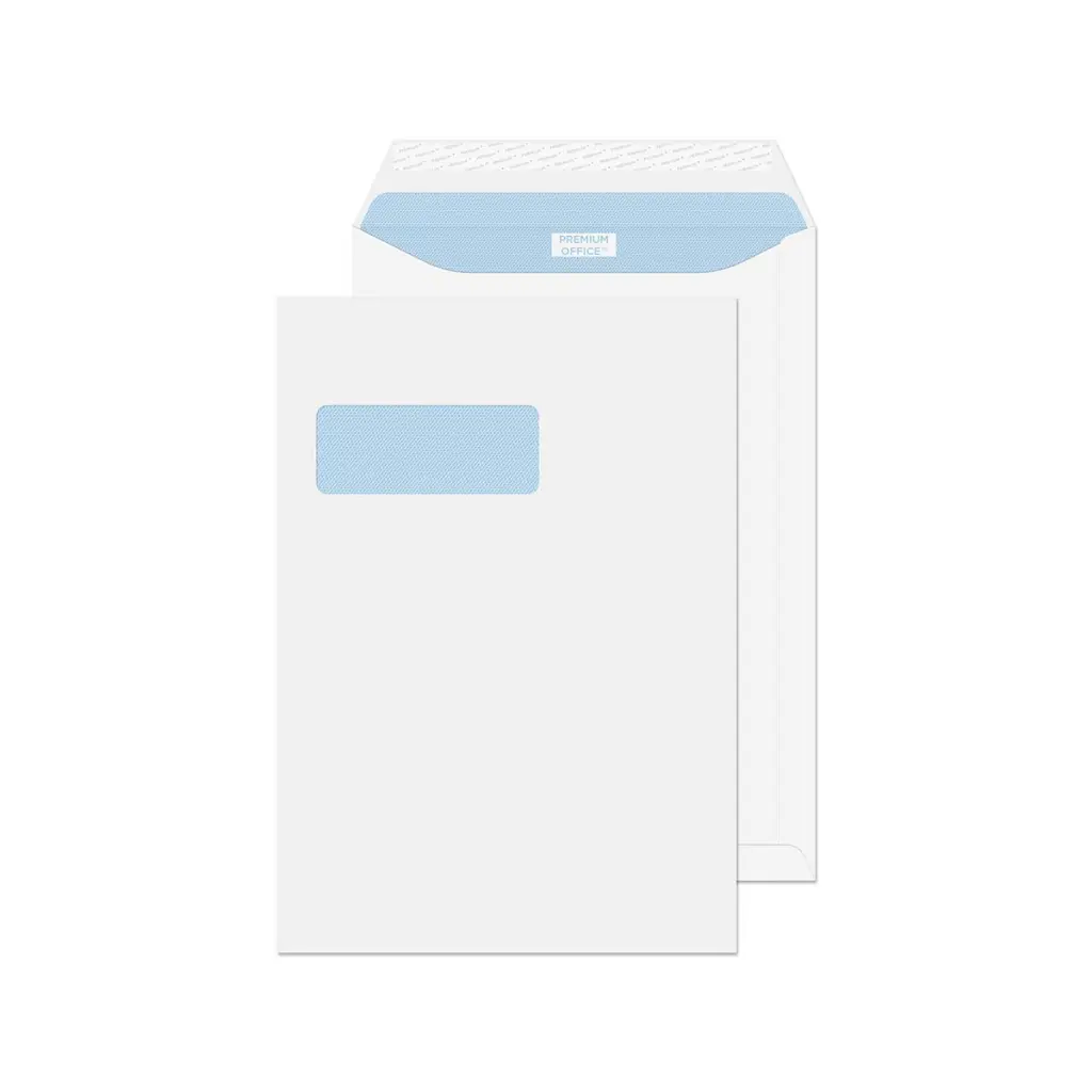 Blake Premium Office C4 Ultra White Wove Pocket Euro Window Peel and Seal 120 gsm 324x229mm BOX 250