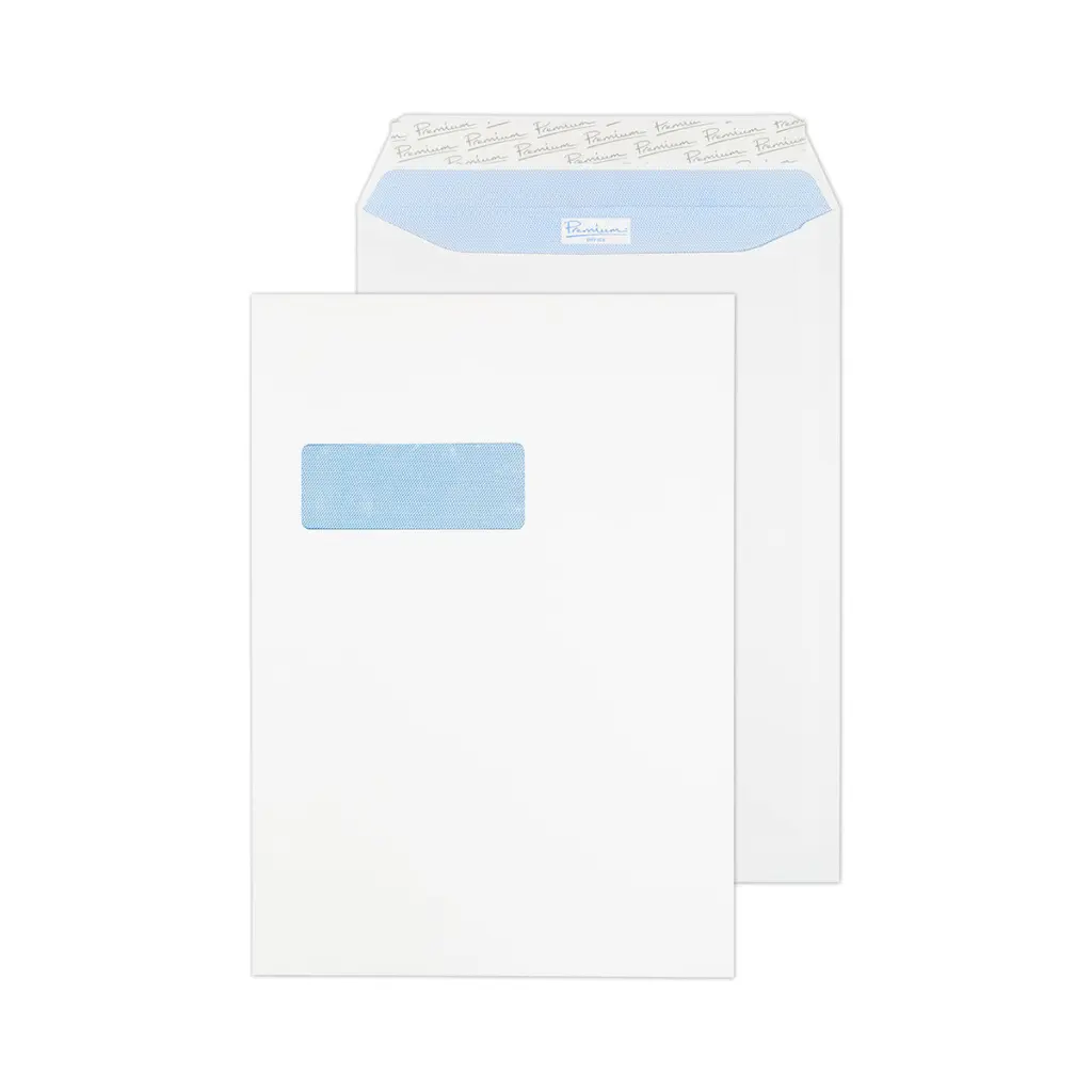 Blake Premium Office C4 Ultra White Wove Pocket Peel and Seal 120 gsm 324x229mm PACK 20