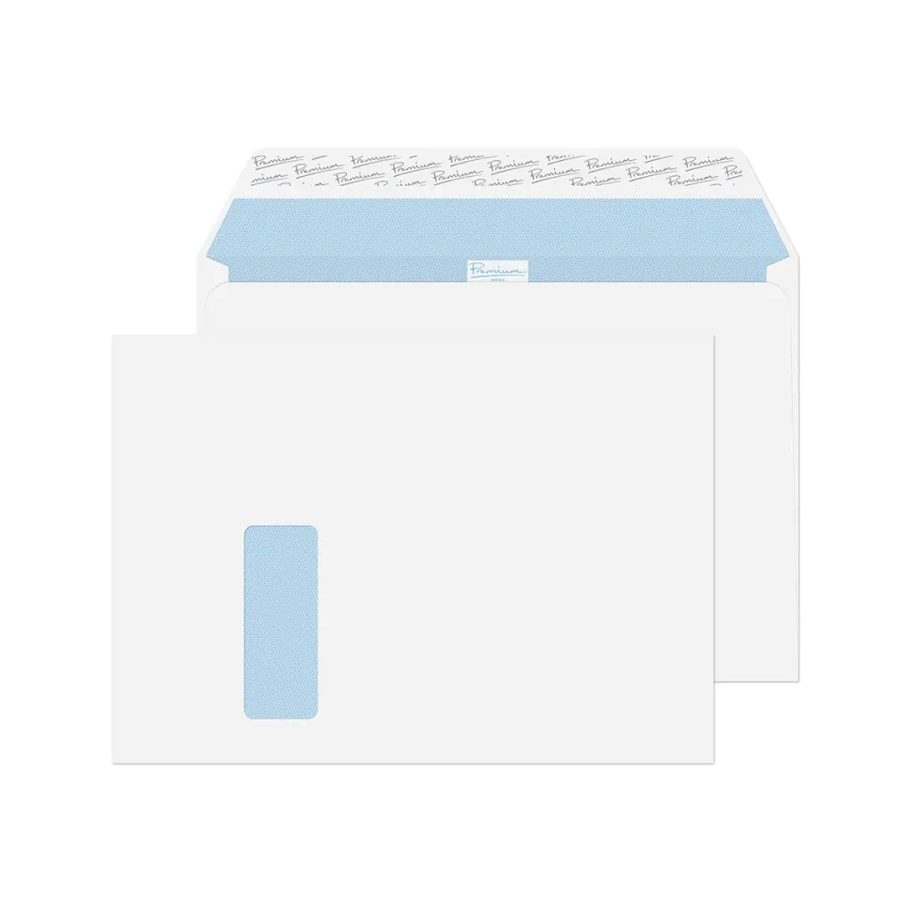 Blake Premium Office C4 Ultra White Wove Wallet Window Peel and Seal 120gsm 229x324mm BOX 250