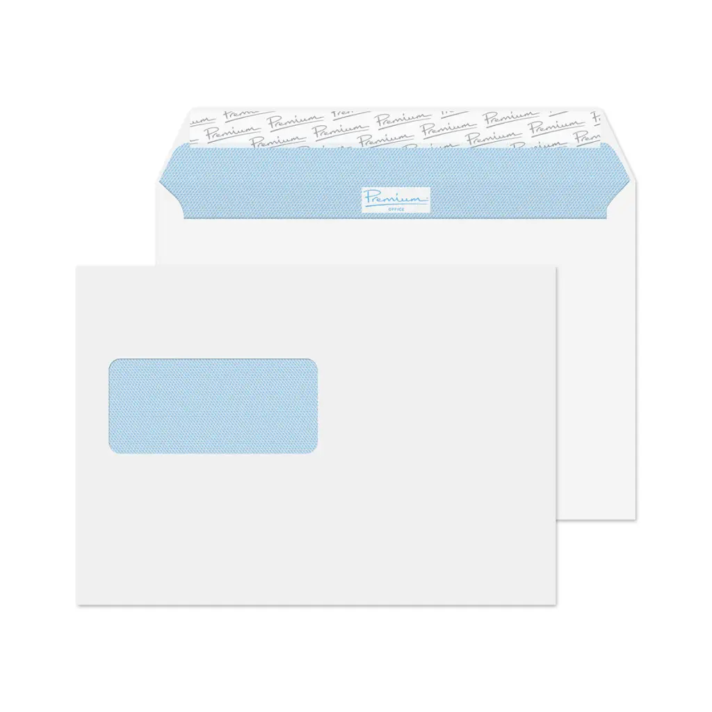Blake Premium Office C5 Ultra White Wove Wallet High Window Peel and Seal 162x229mm BOX 500
