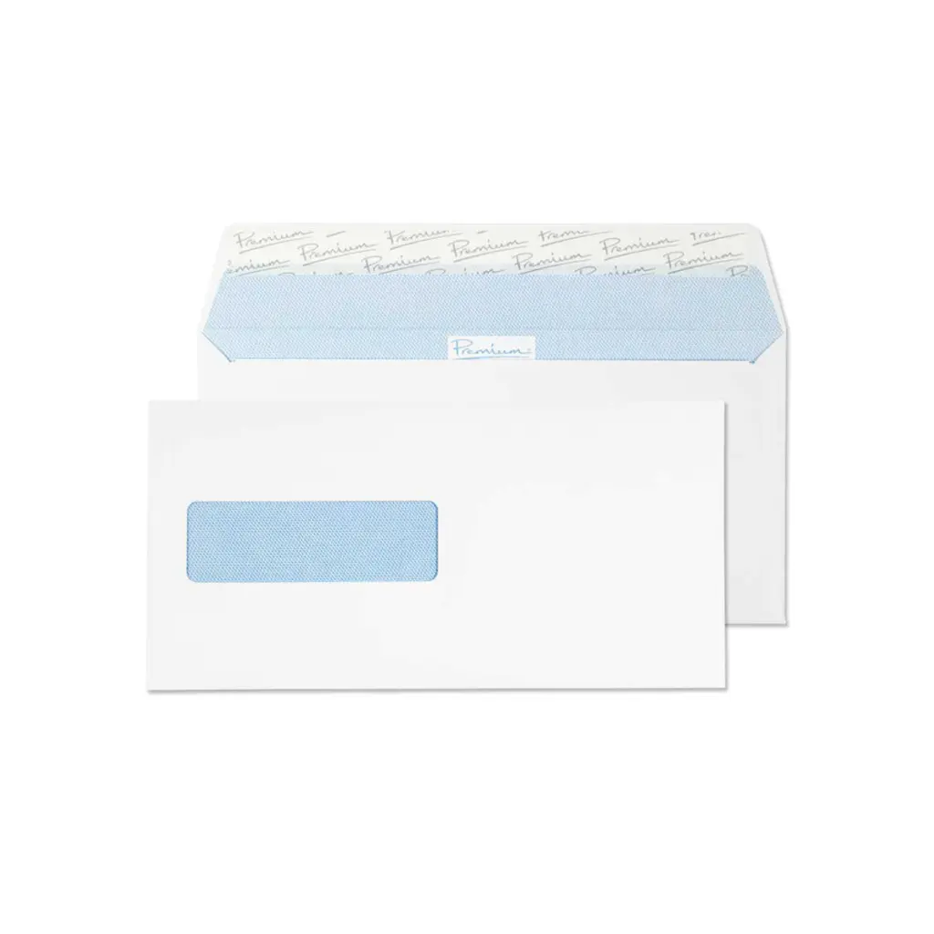 Blake Premium Office DL Ultra White Wove Wallet European Window Peel and Se 110x220mm BOX 500