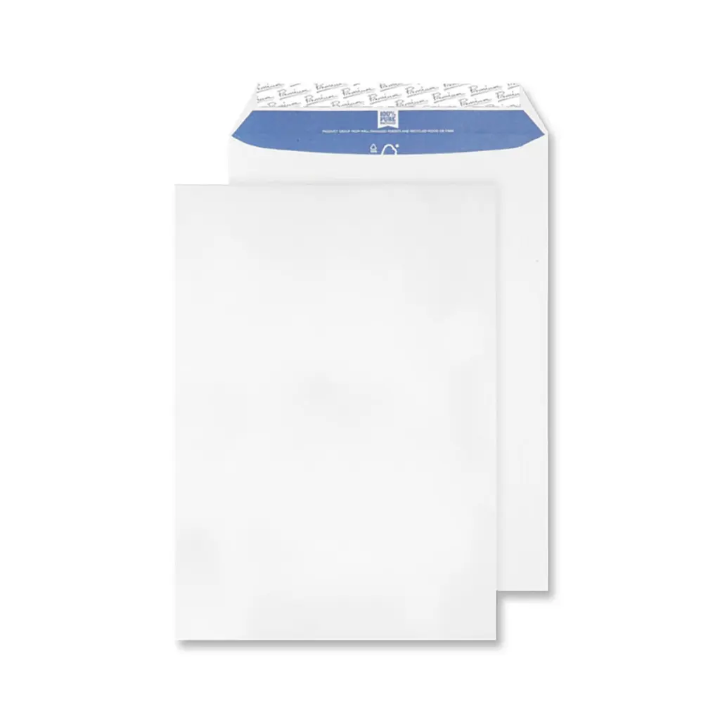 Blake Pure Recycled C4 Super White Wove Pocket Peel and Seal 120gsm 324x229mm BOX 240 PACK 20