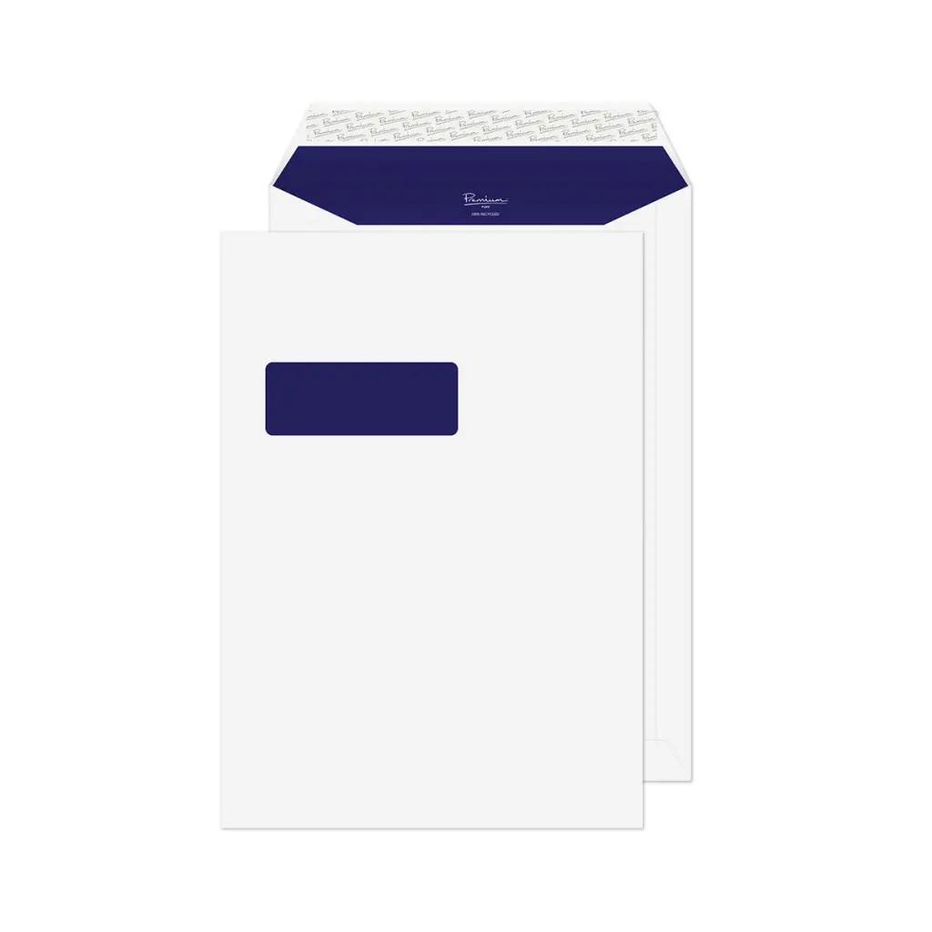 Blake Pure Recycled C4 Super White Wove Pocket Window Peel and Sea 324x229mm BOX 250