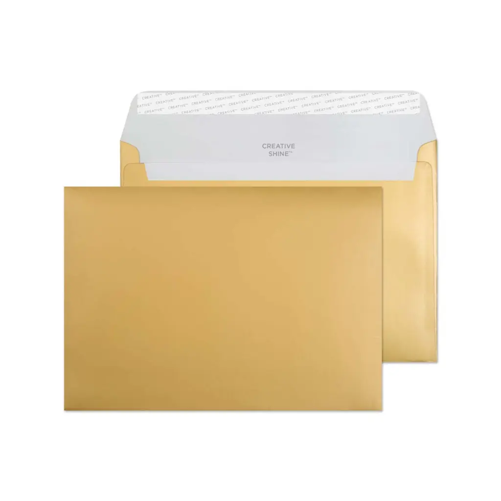 Blake Shine Metallic C5 Metallic Gold Wallet Peel and Seal 130gsm 162x229mm BOX 500 PACK 25