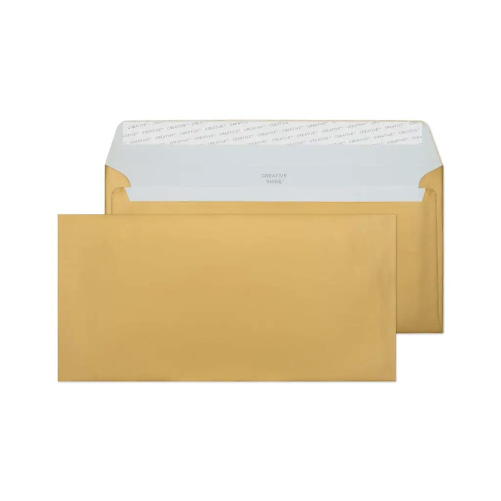 Blake Shine Metallic DL+ Metallic Gold Wallet Peel and Seal 130gsm 114x229mm BOX 500 PACK 25