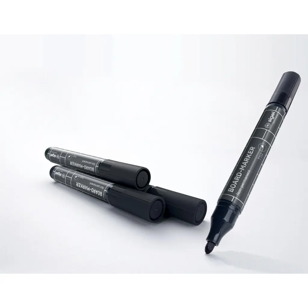 Board Marker Black Non-permanent for white magnetic glass boards whiteboards and flipcharts Pack of 4