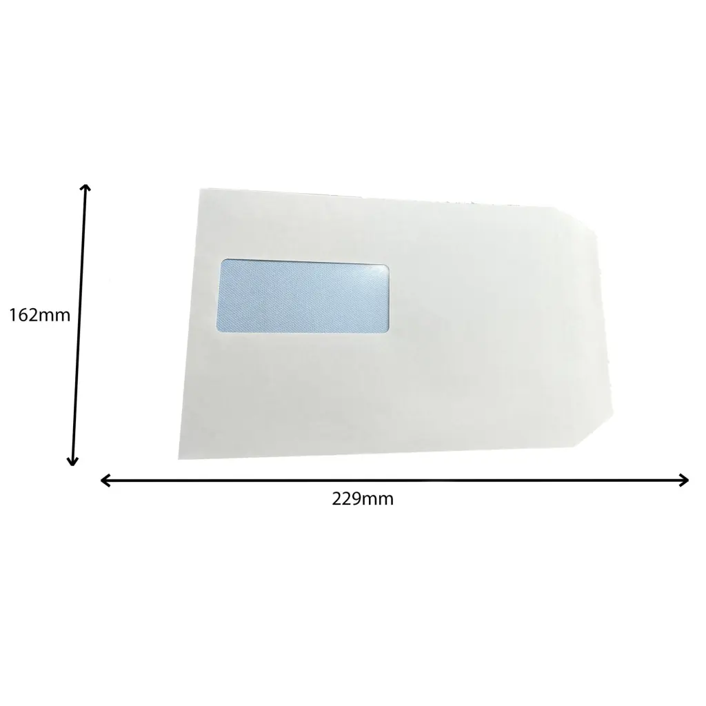 C5 Envelopes Window Self Seal 90gsm White (Pack of 500)