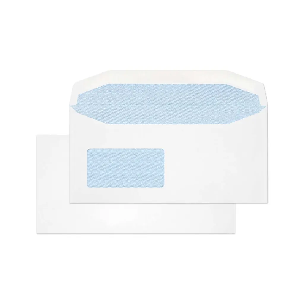CLS Blake Everyday DL+ White Mailing Wallet Reverse Window Gummed 110gsm 114x229mm BOX 500