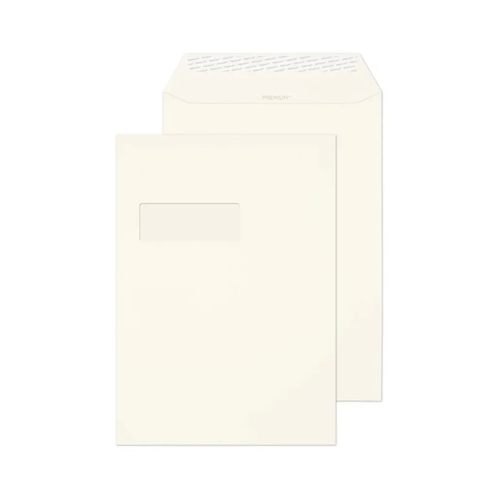CLS Blake Premium Business C4 High White Wove Pocket Window Peel and Seal 120gsm 324x229mm BOX 250