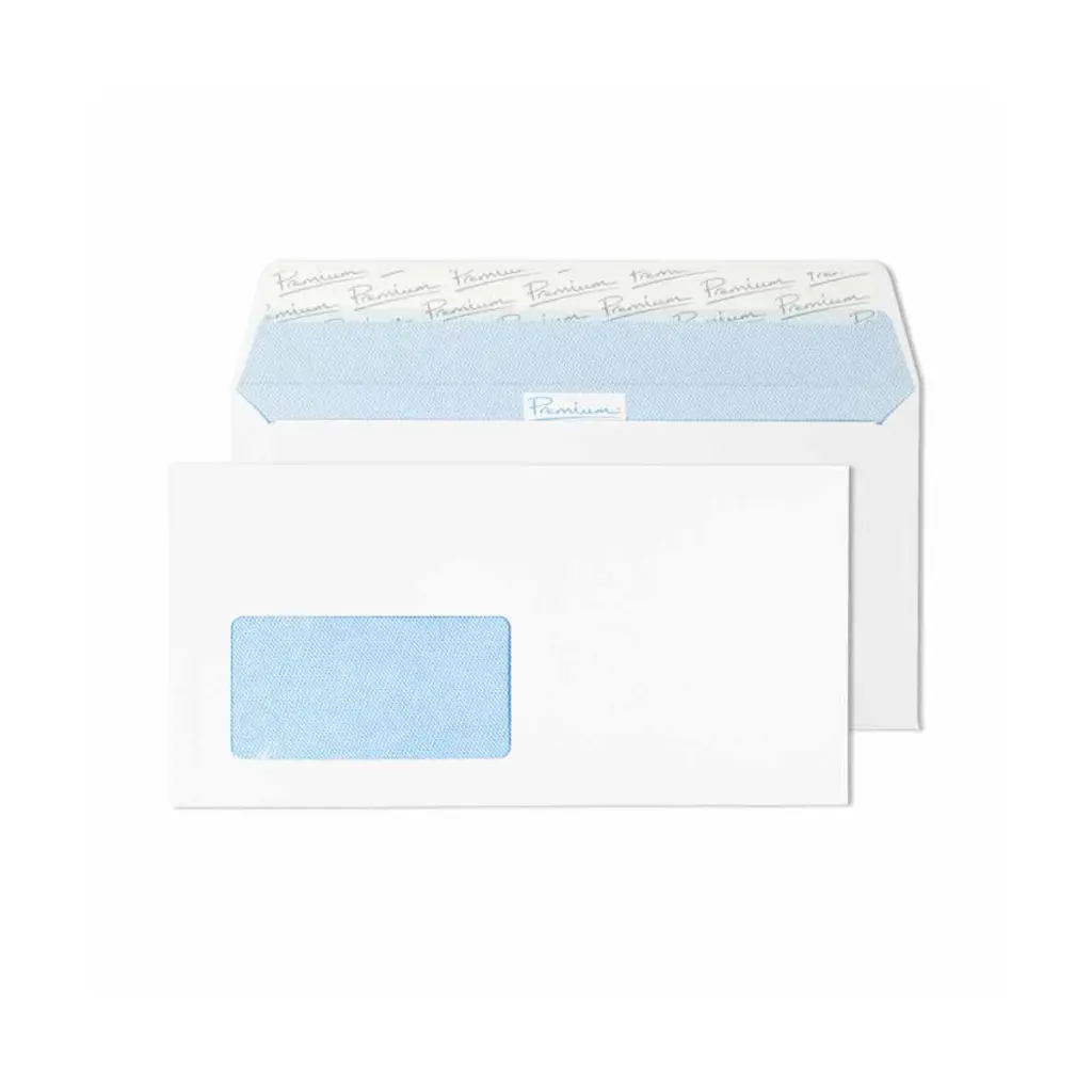 CLS Blake Premium Office DL Ultra White Wove Wallet Euro Window Peel and Seal 120gsm 110x220mm BOX 500