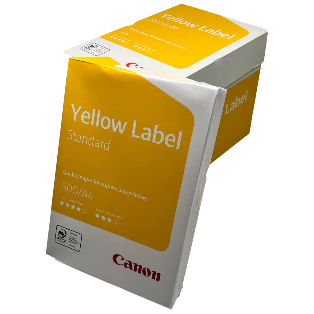 Canon Yellow Label Standard PEFC A4 White Paper Pk 5 Reams of 500 80GSM