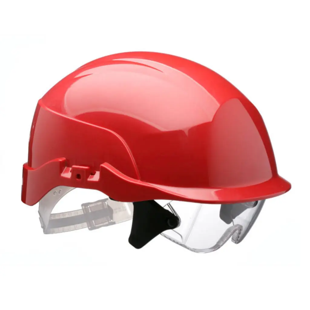 Centurion Spectrum Safety Helmet Red C / W Integrated Eye Protection Red 
